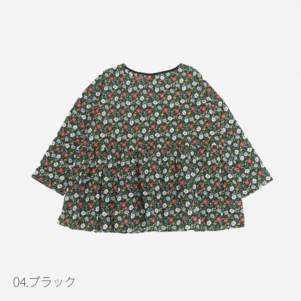 NARU(ナル) 80ローン塩縮ボタニカルフラワー ギャザーチュニック 670855