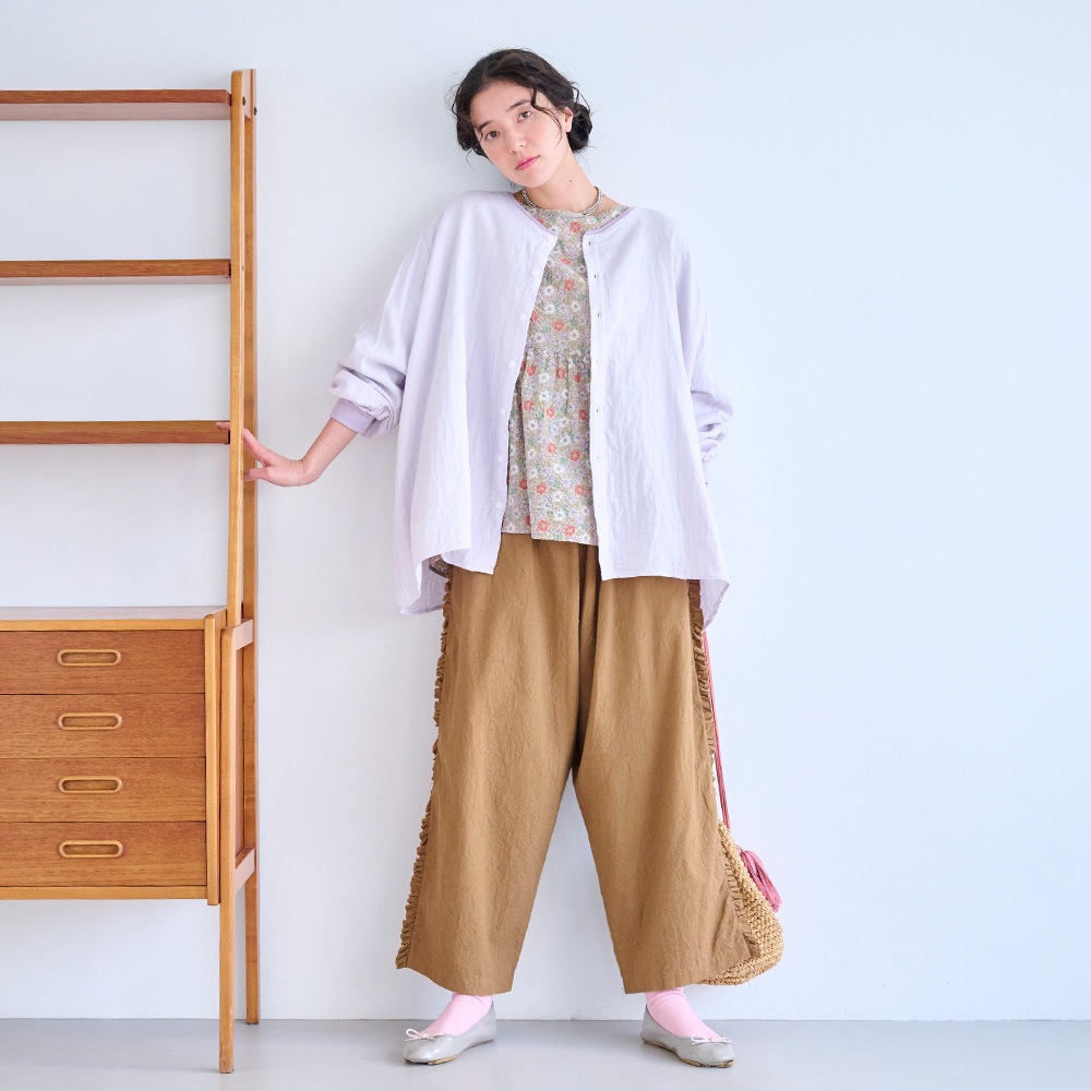 NARU(ナル) 80ローン塩縮ボタニカルフラワー ギャザーチュニック 670855