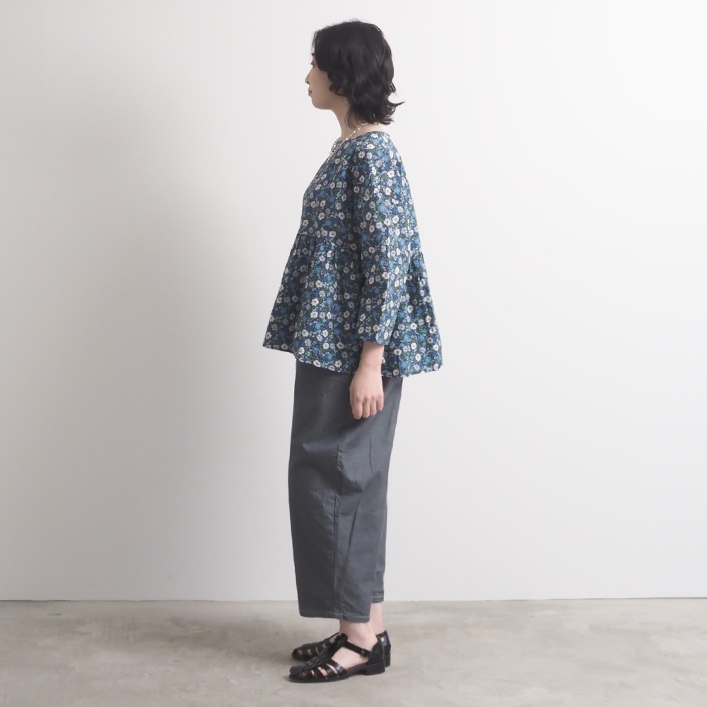NARU(ナル) 80ローン塩縮ボタニカルフラワー ギャザーチュニック 670855