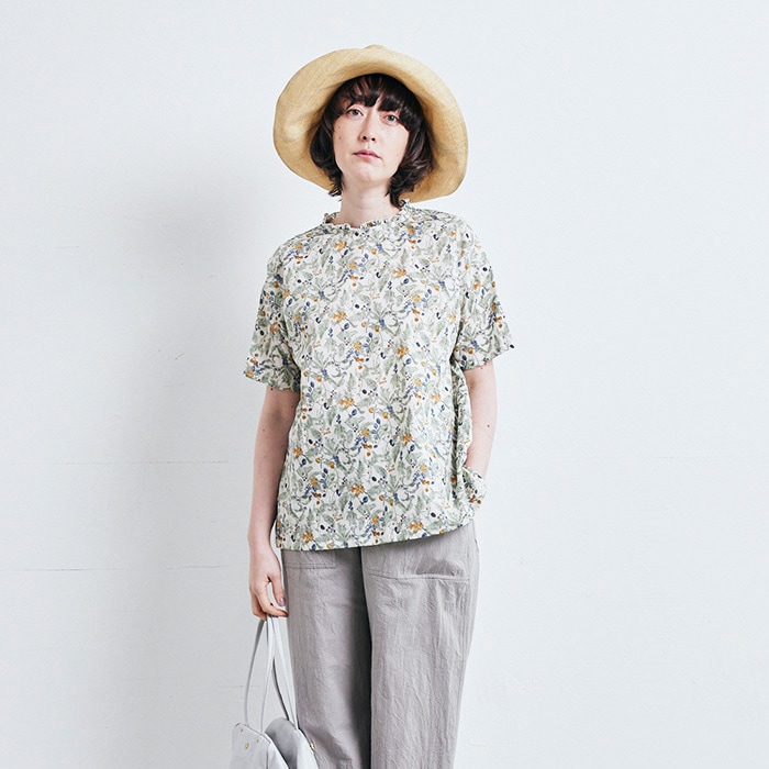 モノトーン花柄ノースリワンピース | natural couture
