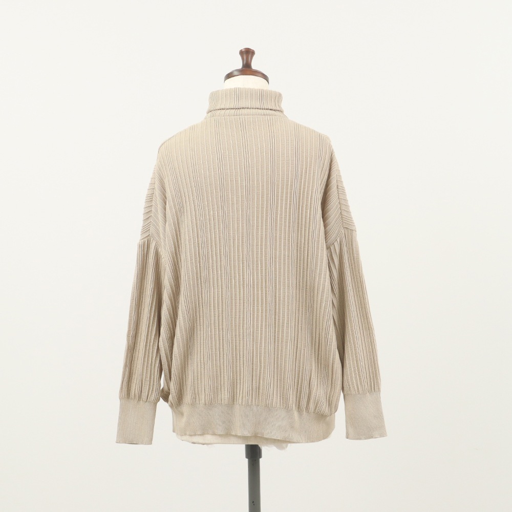 NARU(ナル) 綿コーマ　ワイドリブ　タートルネックセーター 650740