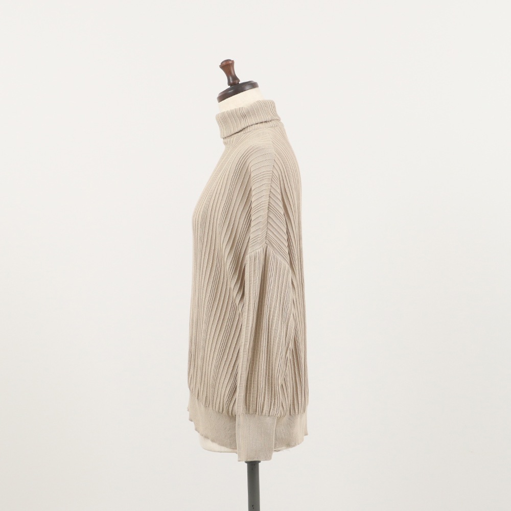 NARU(ナル) 綿コーマ　ワイドリブ　タートルネックセーター 650740