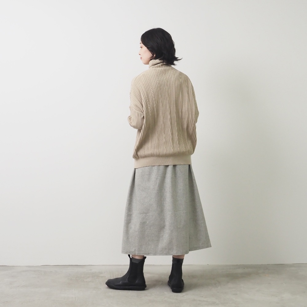 NARU(ナル) 綿コーマ　ワイドリブ　タートルネックセーター 650740