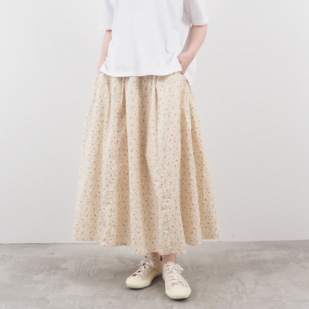 ミハイルネグリンビーズ装飾 花柄スカートインポート 刺繍パイピングスカート | フレアスカート | NOELA OFFICIAL WEB STORE