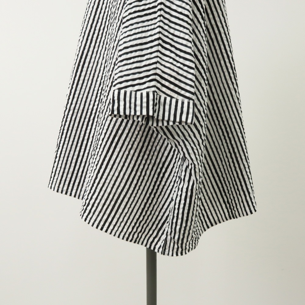 NARU(ナル) 60ローンリップルチェック＆ストライプ ゆったりブラウス 649831