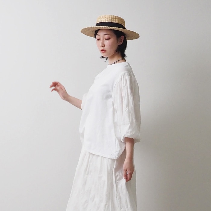 NARU(ナル) ムラ糸×塩縮ドット バルーンスリーブPO 654060