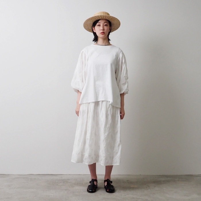 NARU(ナル) ムラ糸×塩縮ドット バルーンスリーブPO 654060