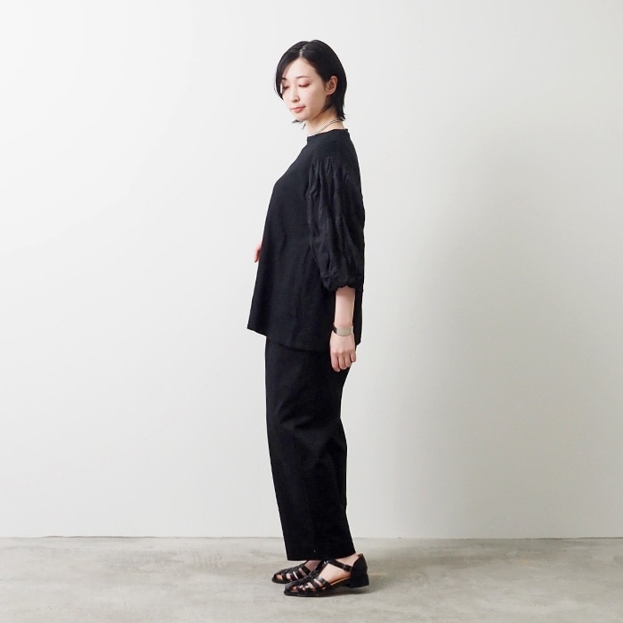 NARU(ナル) ムラ糸×塩縮ドット バルーンスリーブPO 654060