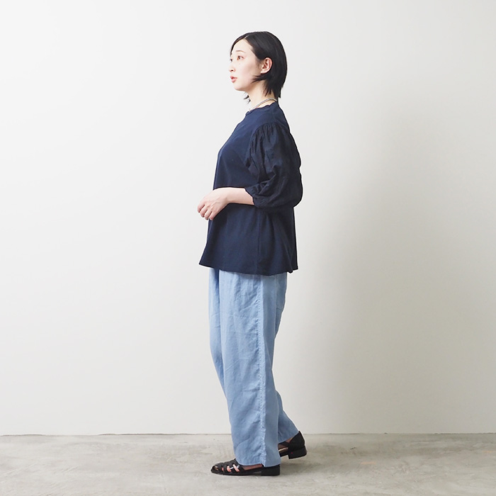 NARU(ナル) ムラ糸×塩縮ドット バルーンスリーブPO 654060