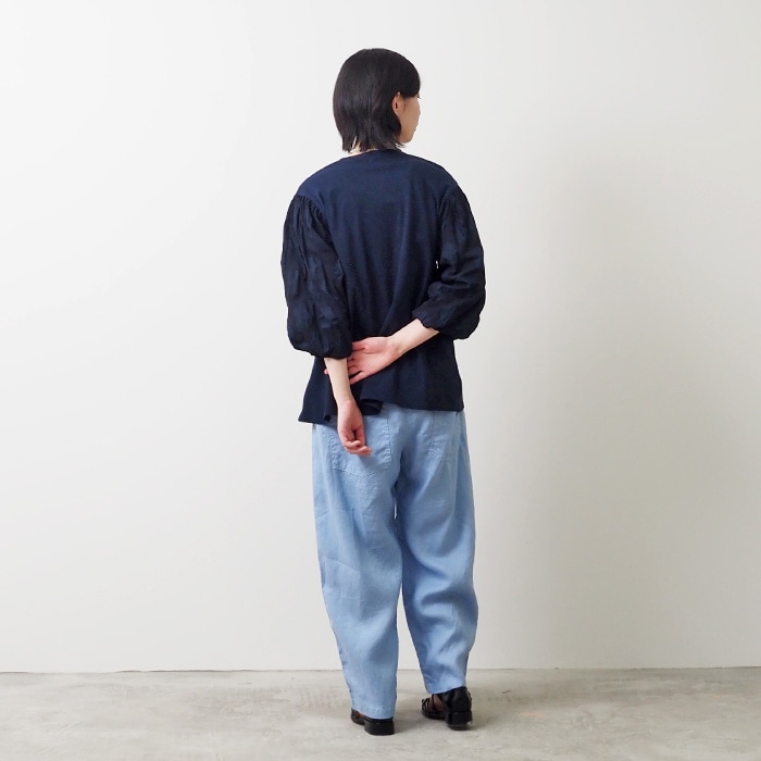 NARU(ナル) ムラ糸×塩縮ドット バルーンスリーブPO 654060