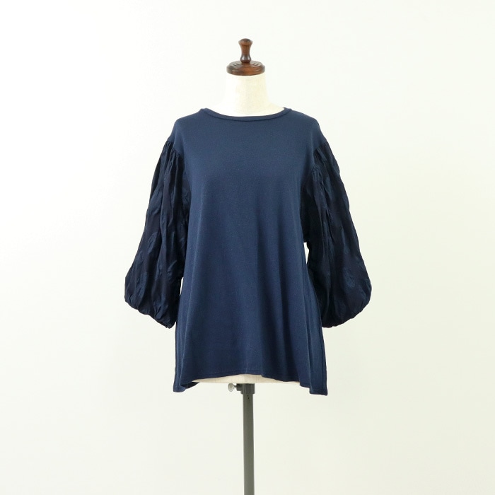 NARU(ナル) ムラ糸×塩縮ドット バルーンスリーブPO 654060