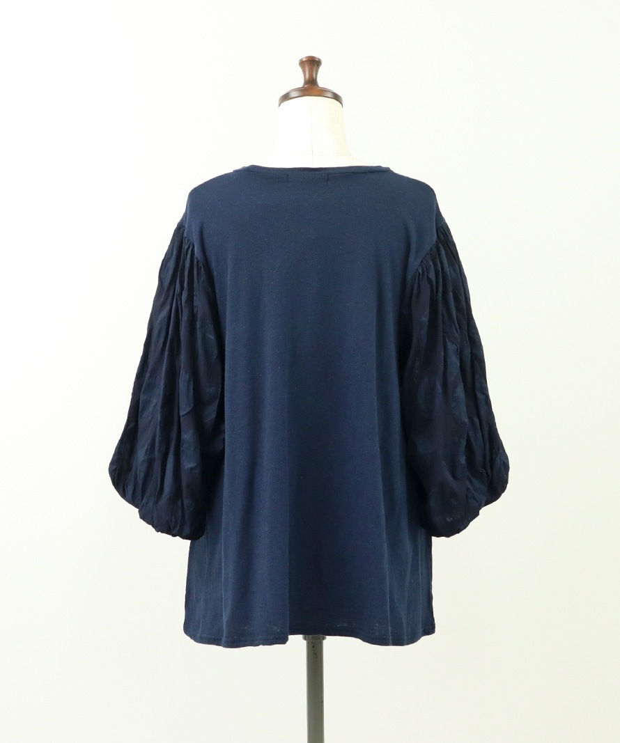 NARU(ナル) ムラ糸×塩縮ドット バルーンスリーブPO 654060