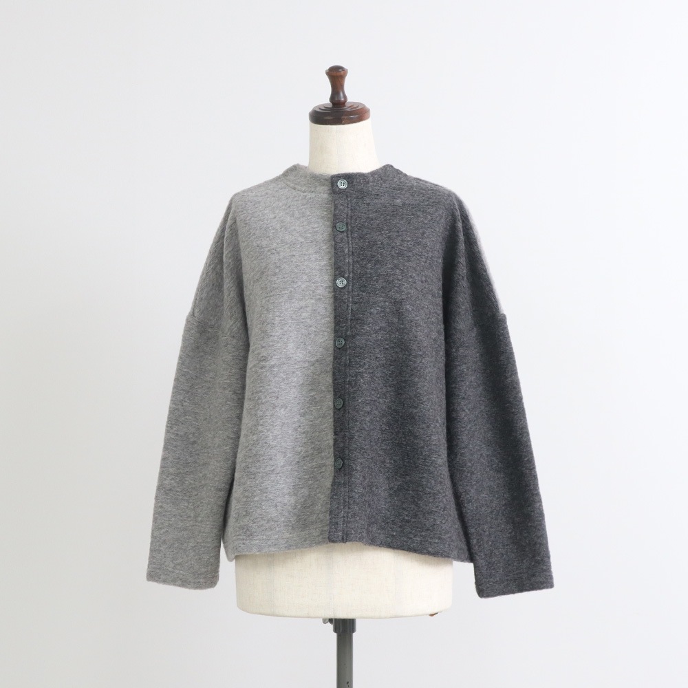 NARU(ナル) トラベルウールプレミア バイカラーカーディガン 665225