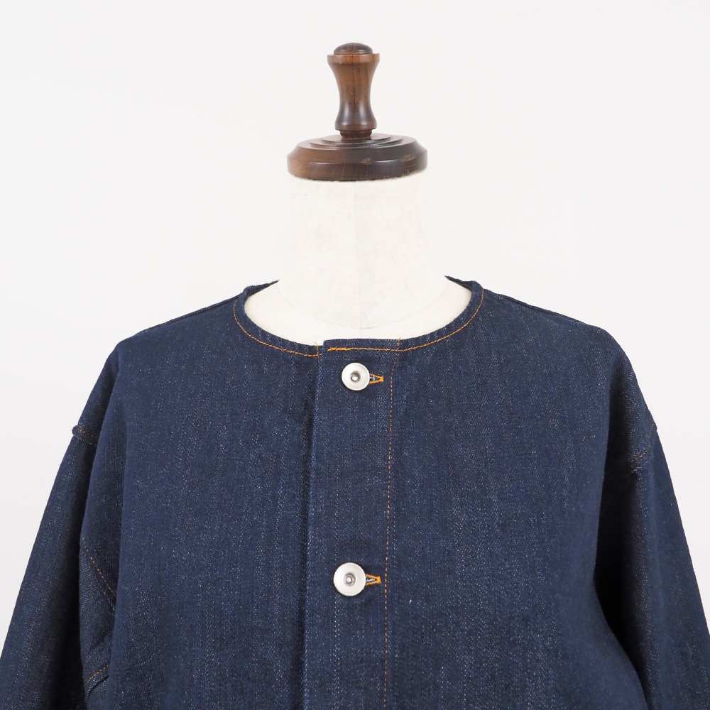 NARU(ナル) 12ozムラデニム ノーカラージャケット 666811