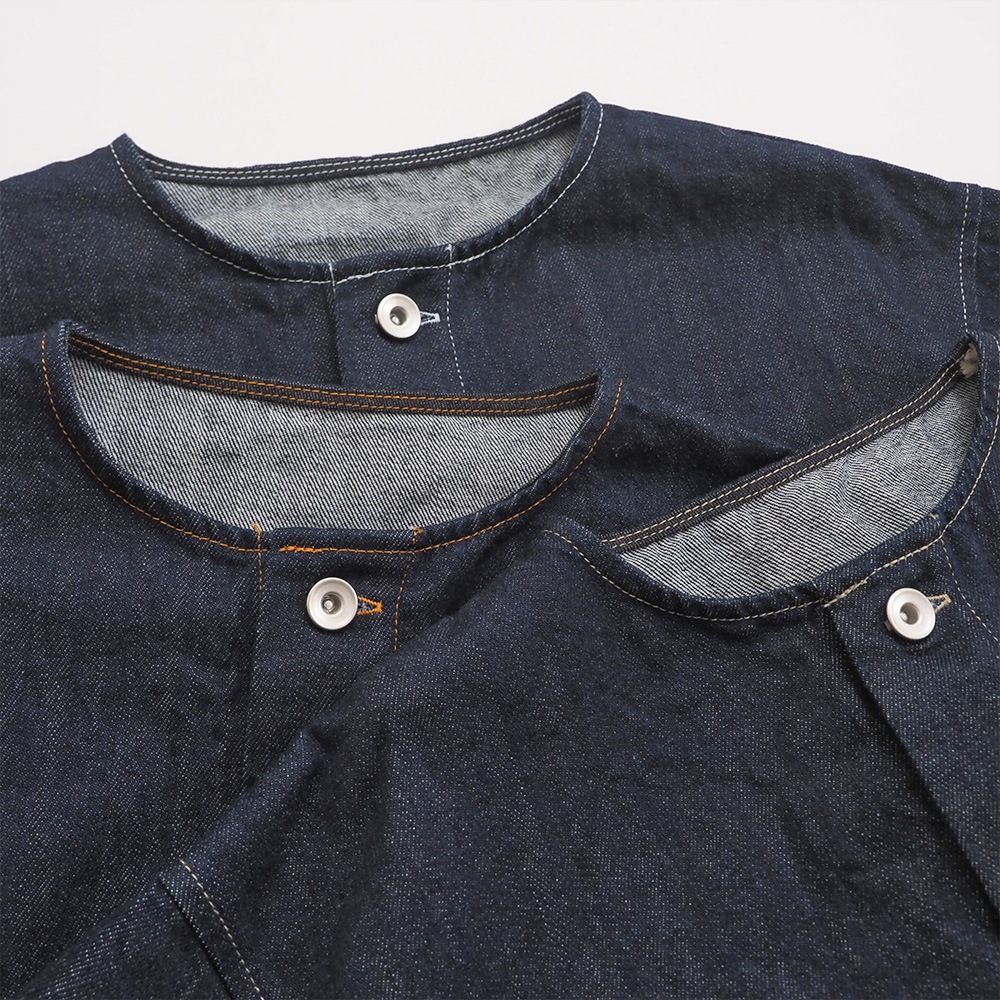 NARU(ナル) 12ozムラデニム ノーカラージャケット 666811