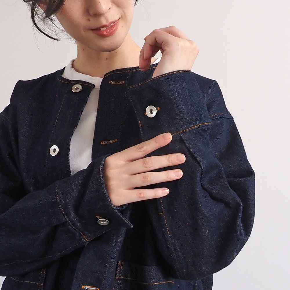 NARU(ナル) 12ozムラデニム ノーカラージャケット 666811 | メディア