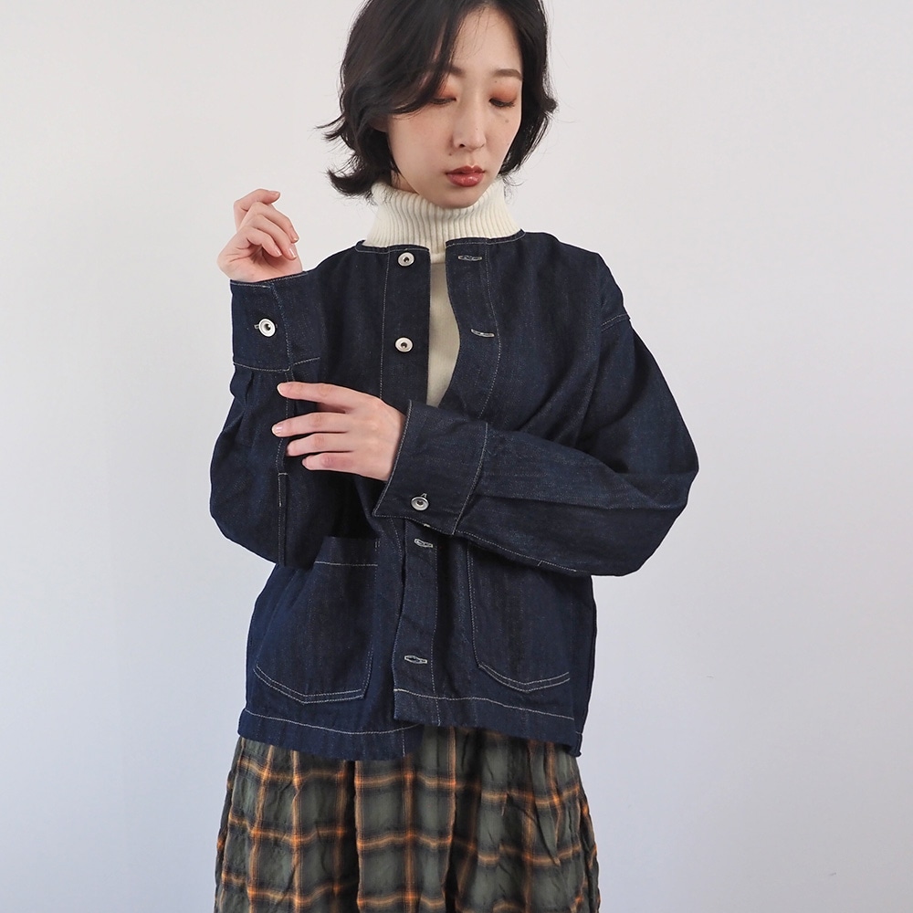 NARU(ナル) 12ozムラデニム ノーカラージャケット 666811 | 全商品