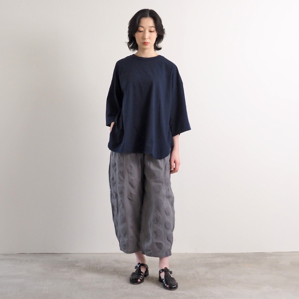 NARU(ナル) 綿麻シーチング塩縮 エッグパンツ 662820