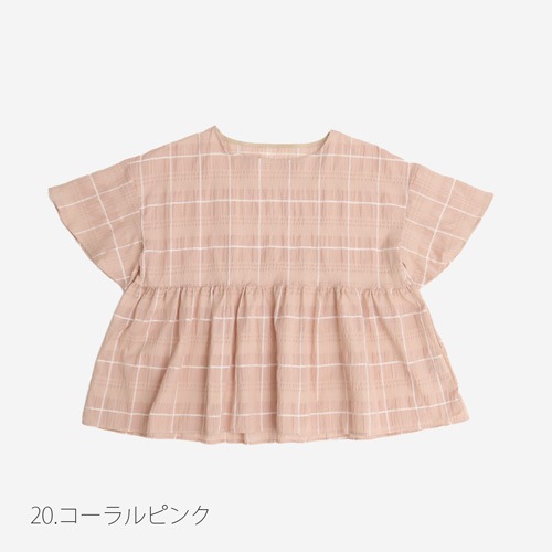 NARU(ナル) シャドウチェック フレアスリーブシャツ 658907