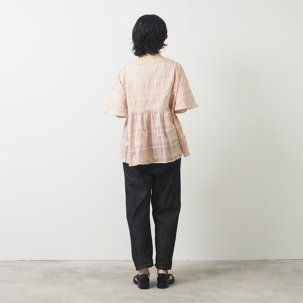 NARU(ナル) シャドウチェック フレアスリーブシャツ 658907