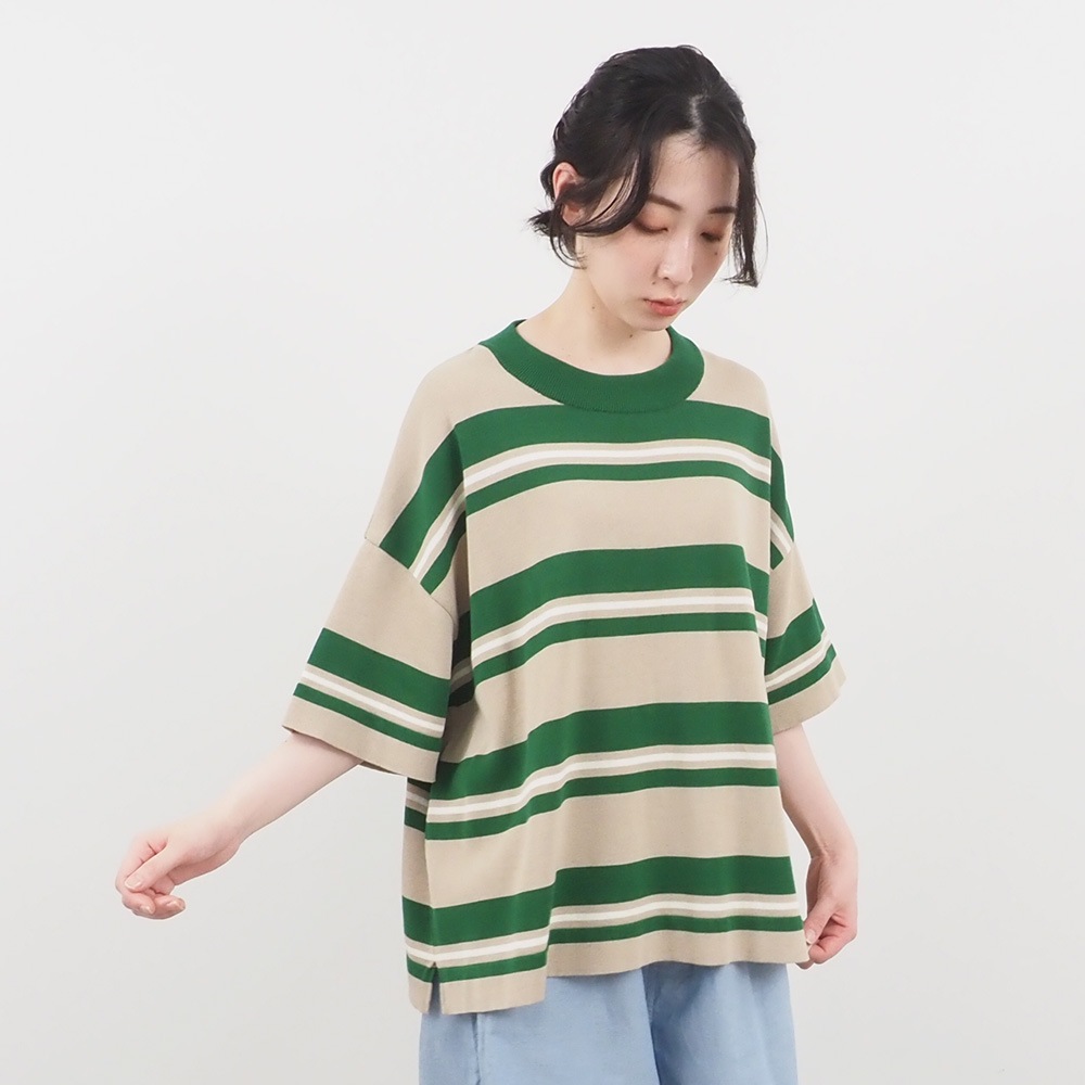 NARU(ナル) スノーコットン マルチボーダーワイドニット 661711