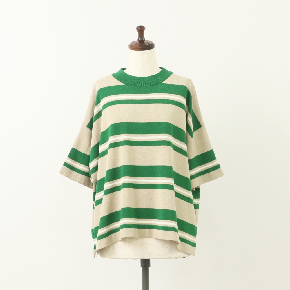 NARU(ナル) スノーコットン マルチボーダーワイドニット 661711