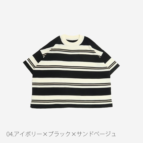 NARU(ナル) スノーコットン マルチボーダーワイドニット 661711