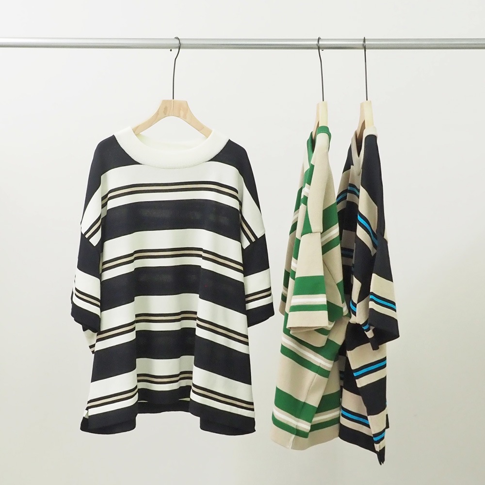 NARU(ナル) スノーコットン マルチボーダーワイドニット 661711