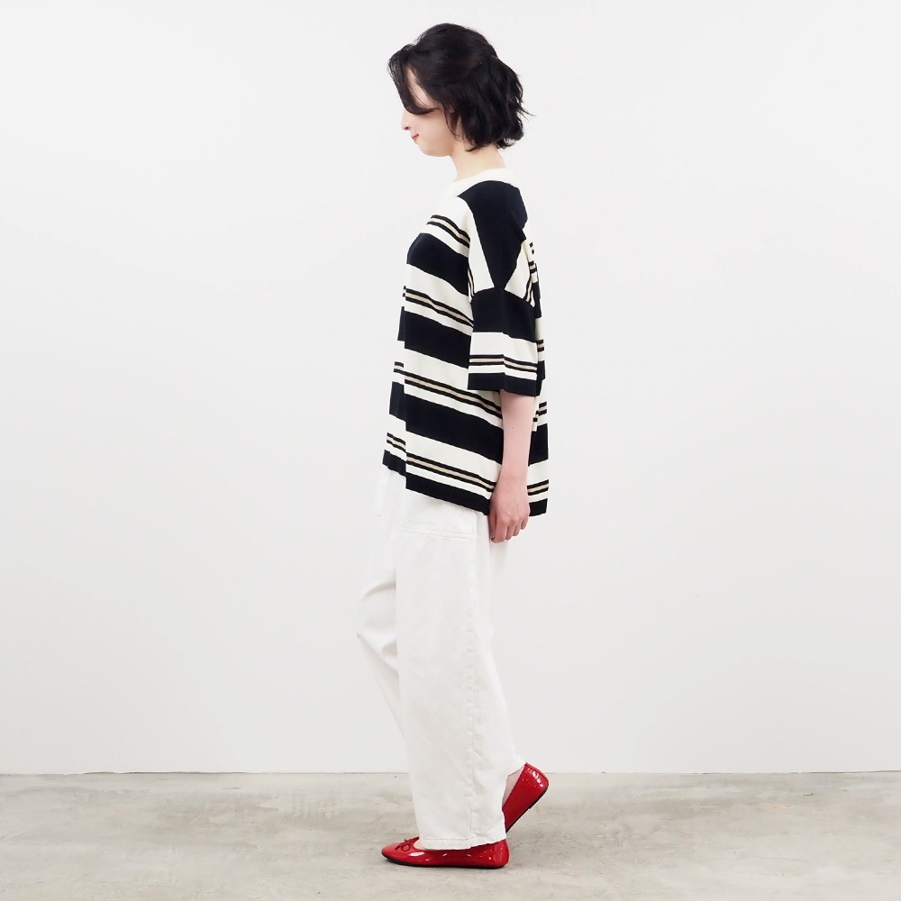 NARU(ナル) スノーコットン マルチボーダーワイドニット 661711