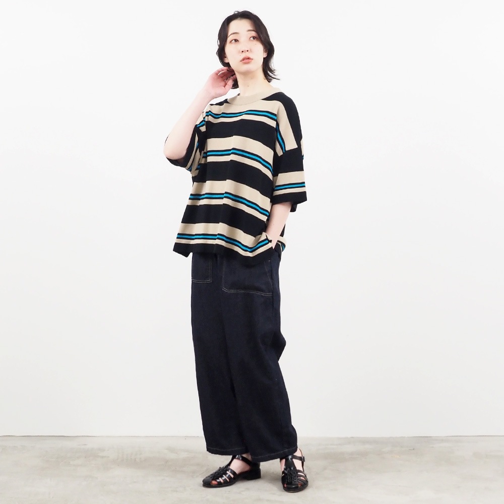 NARU(ナル) スノーコットン マルチボーダーワイドニット 661711