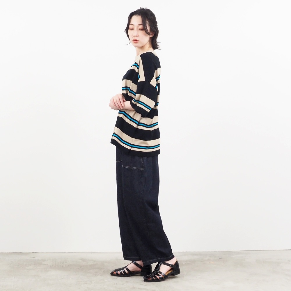 NARU(ナル) スノーコットン マルチボーダーワイドニット 661711