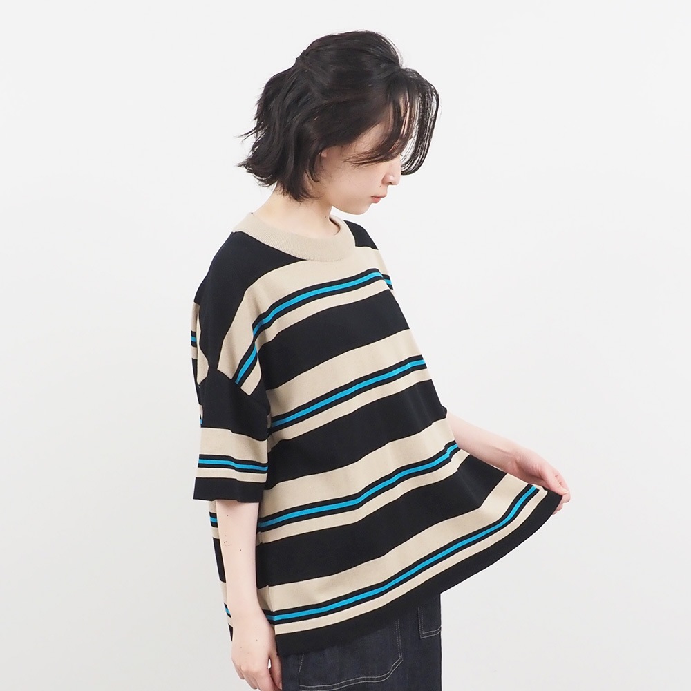 NARU(ナル) スノーコットン マルチボーダーワイドニット 661711