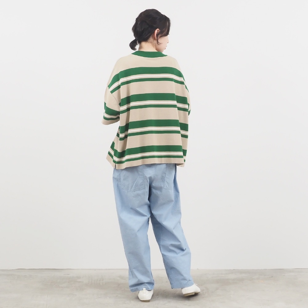 NARU(ナル) スノーコットン マルチボーダーワイドニット 661711