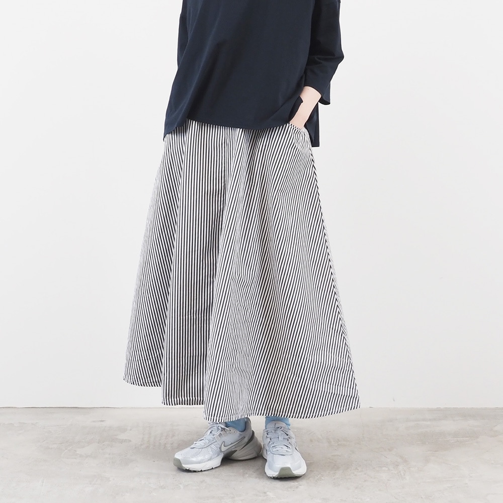 NARU(ナル) ロンドンストライプ ノッポスカート(9分丈) 667806