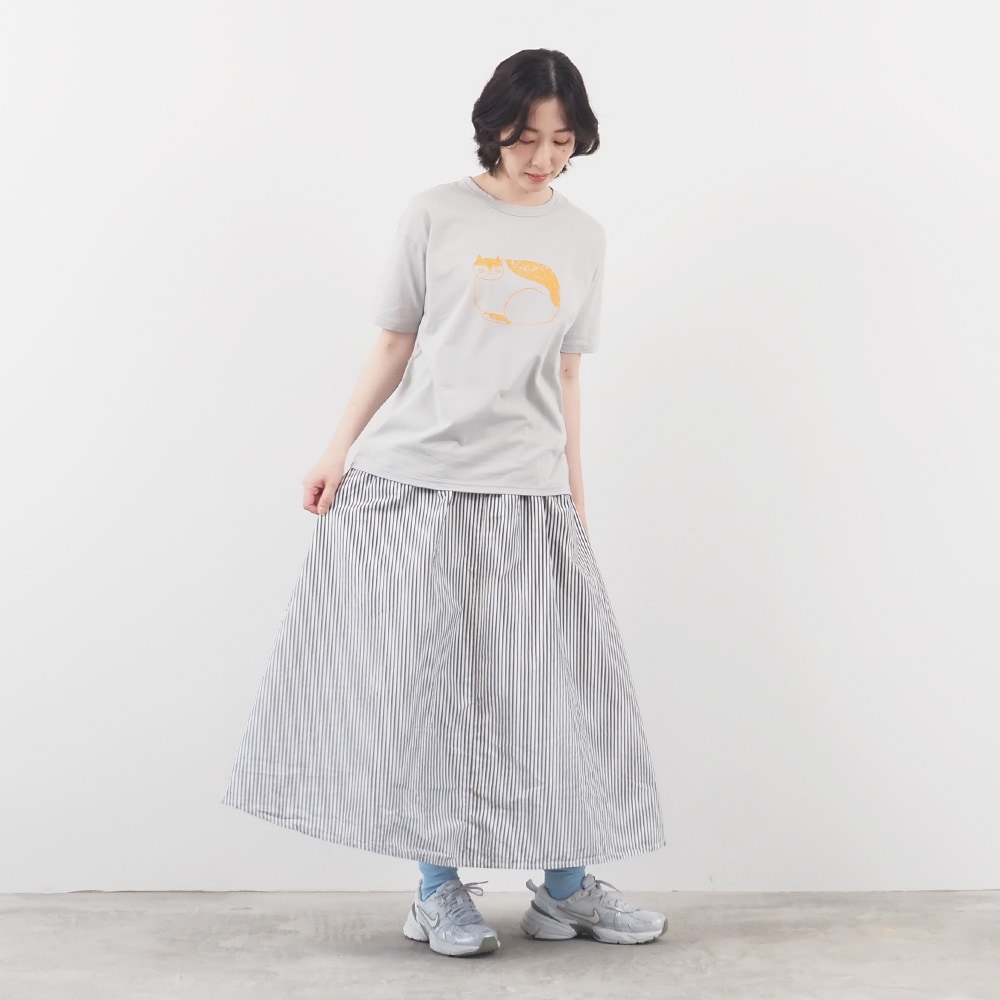 NARU(ナル) ロンドンストライプ ノッポスカート(9分丈) 667806