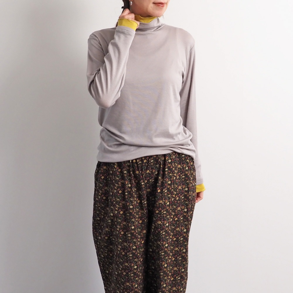 NARU(ナル) リヨセルハーフミラノリブ レイヤードタートル 666200