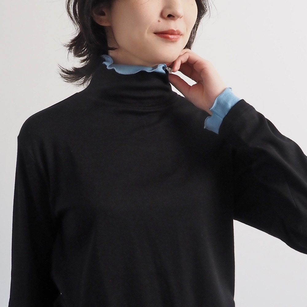 NARU(ナル) リヨセルハーフミラノリブ レイヤードタートル 666200