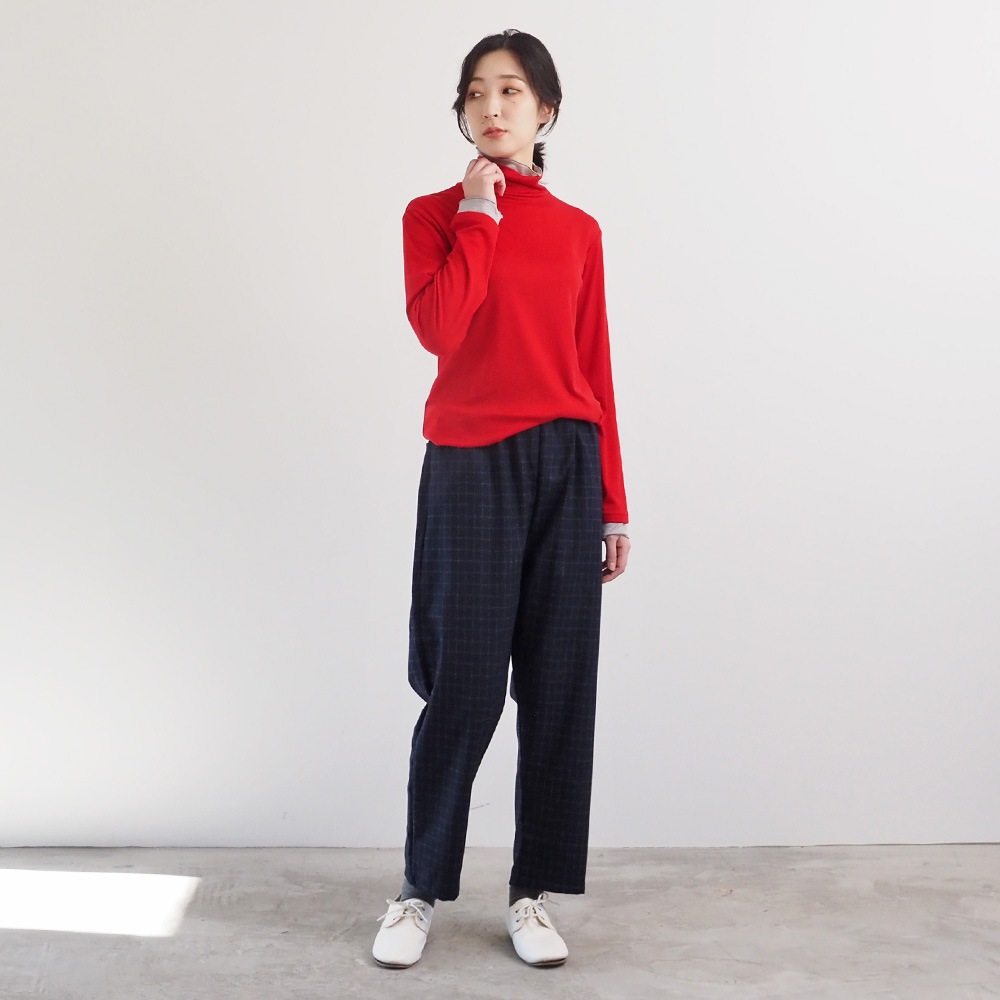 NARU(ナル) リヨセルハーフミラノリブ レイヤードタートル 666200