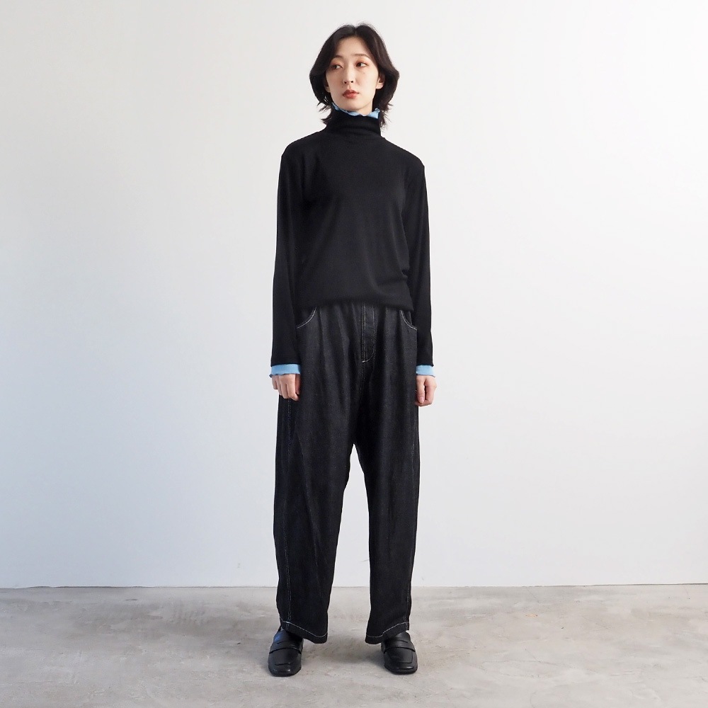 NARU(ナル) リヨセルハーフミラノリブ レイヤードタートル 666200