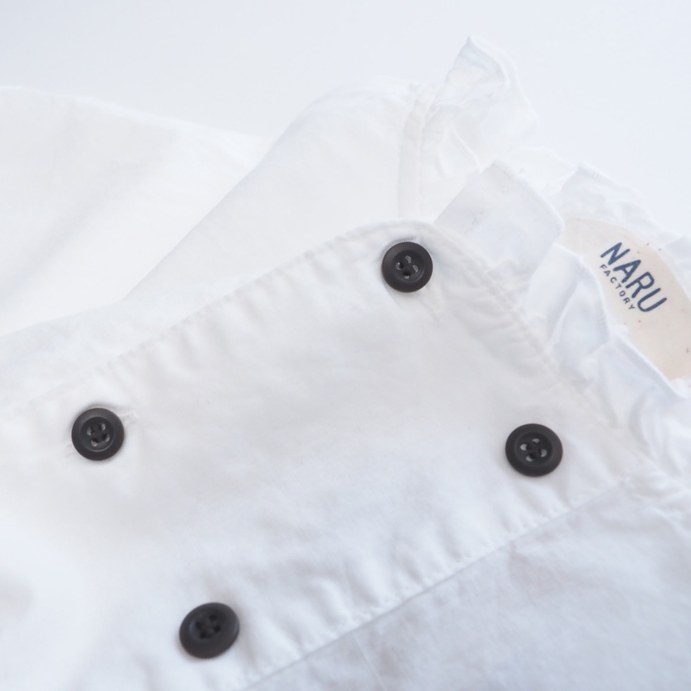 NARU(ナル) 綿/麻キャンブリックワッシャー ギャザーブラウス 670860