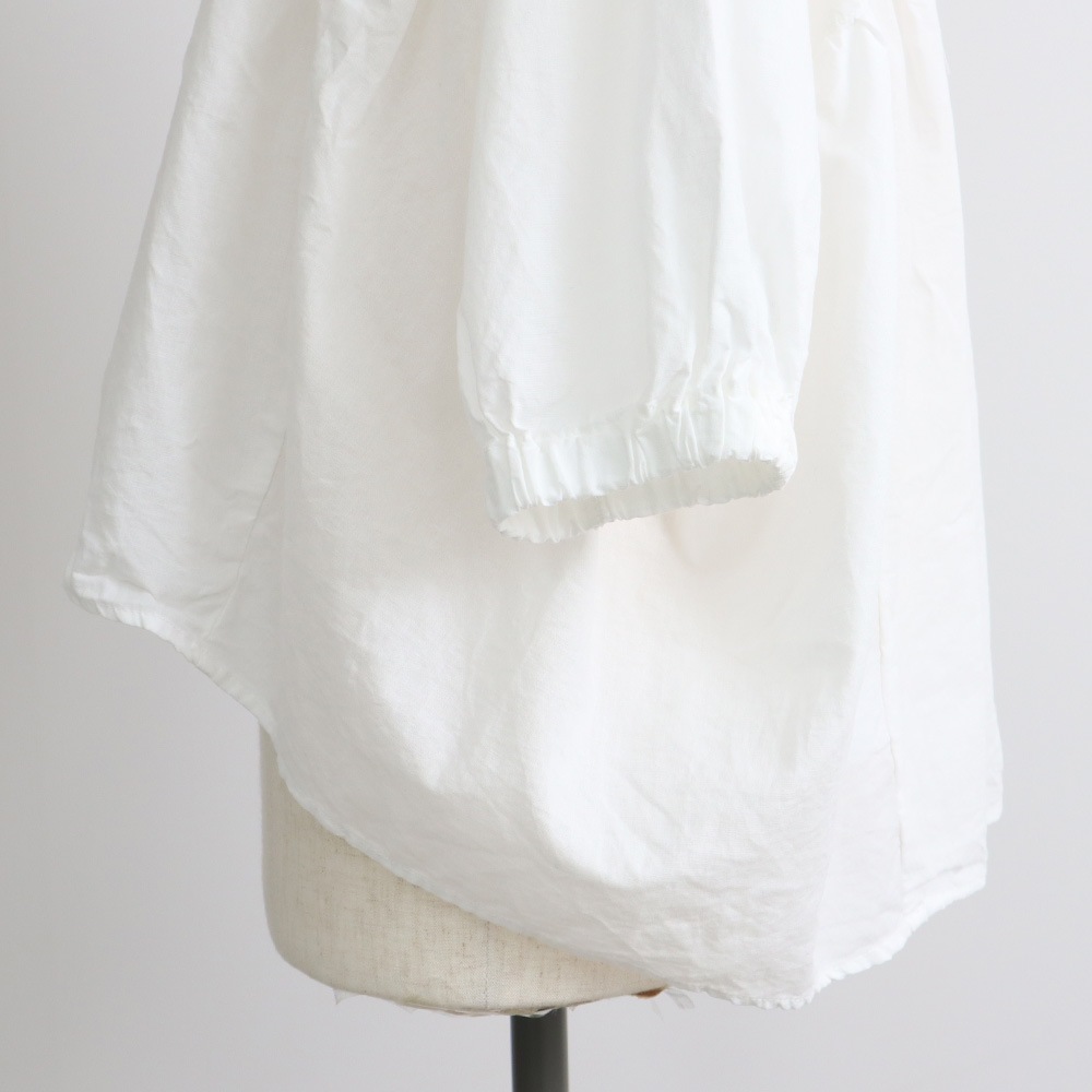 NARU(ナル) 綿/麻キャンブリックワッシャー ギャザーブラウス 670860