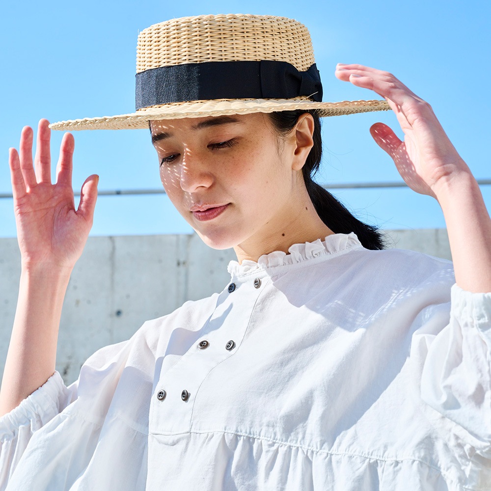 NARU(ナル) 綿/麻キャンブリックワッシャー ギャザーブラウス 670860