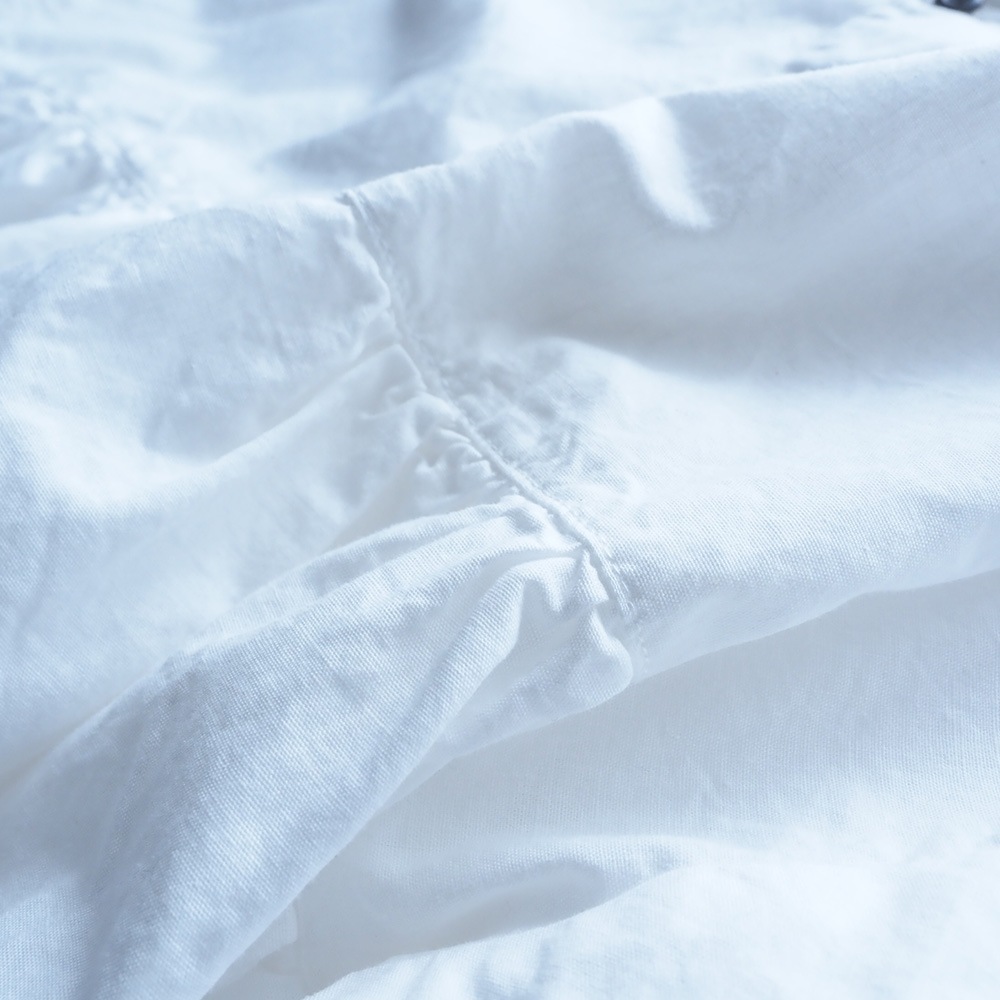 NARU(ナル) 綿/麻キャンブリックワッシャー ギャザーブラウス 670860