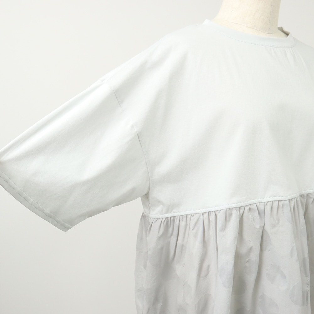 NARU(ナル) 72/2サイロ×ローン塩縮ランダムドット ギャザーチュニック 662220