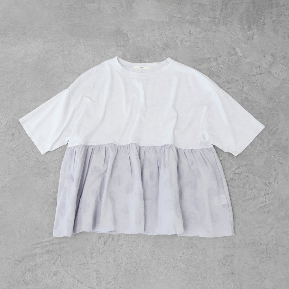 NARU(ナル) 72/2サイロ×ローン塩縮ランダムドット ギャザーチュニック 662220