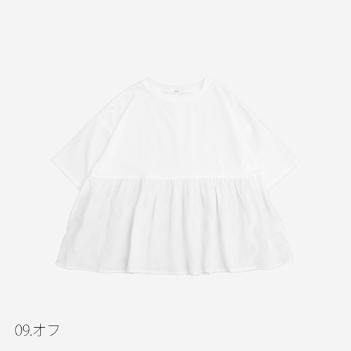 NARU(ナル) 72/2サイロ×ローン塩縮ランダムドット ギャザーチュニック 662220