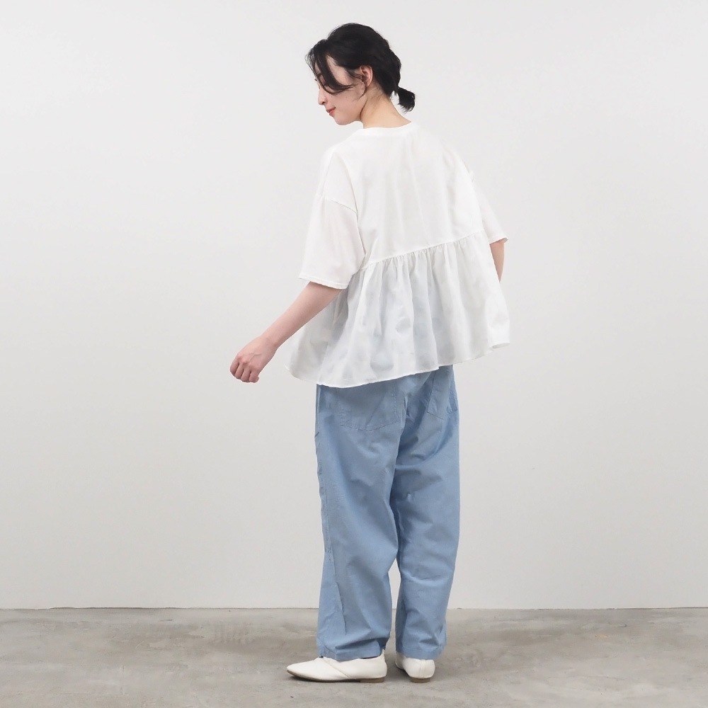 NARU(ナル) 72/2サイロ×ローン塩縮ランダムドット ギャザーチュニック 662220