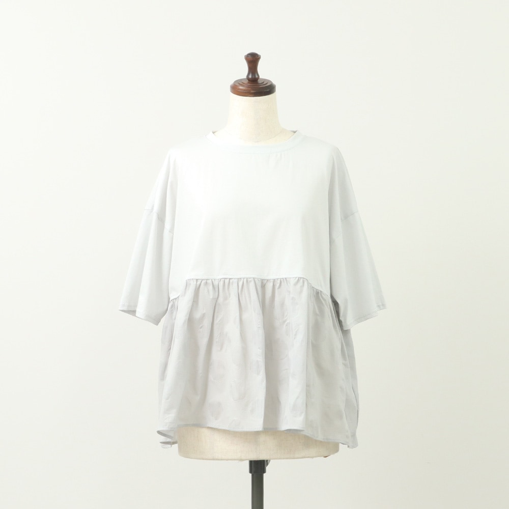 NARU(ナル) 72/2サイロ×ローン塩縮ランダムドット ギャザーチュニック 662220