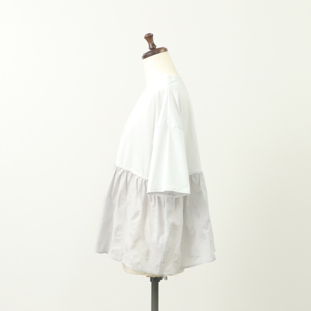 NARU(ナル) 72/2サイロ×ローン塩縮ランダムドット ギャザーチュニック 662220