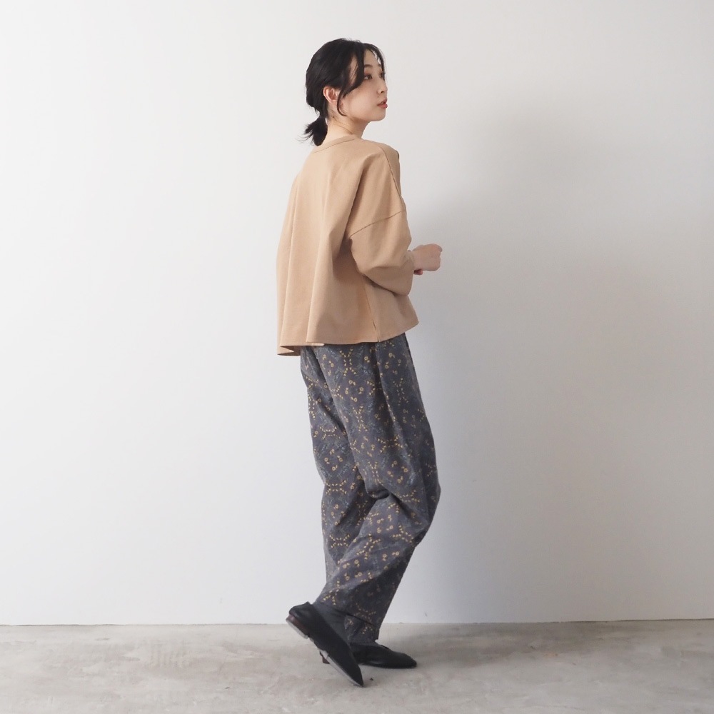 NARU(ナル) 20ビエラ起毛バイアス花柄 ロングエッグパンツ 6668201